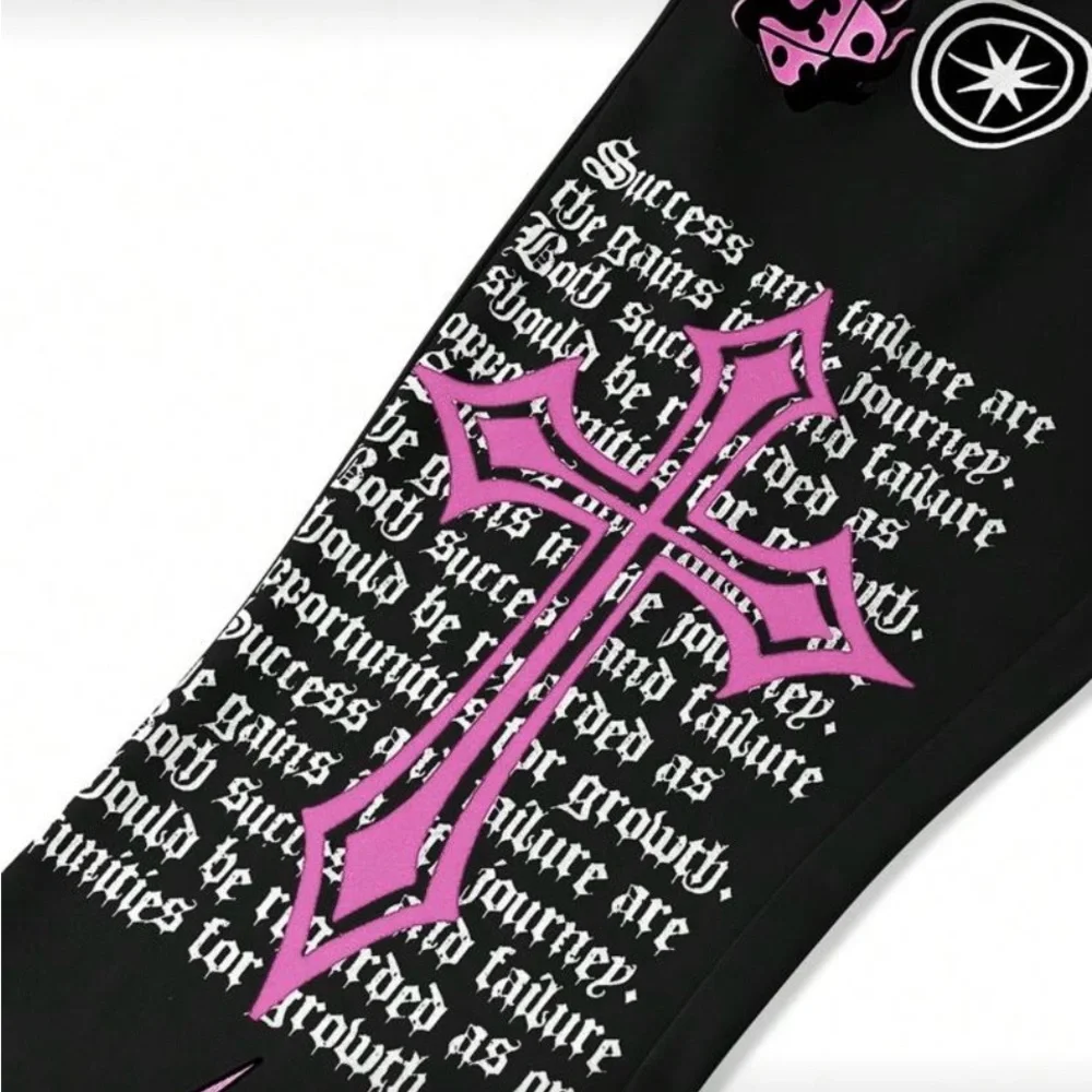 Urban Graphic Fleece Joggers - Black and Pink - Picture 5 of 6